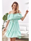 Dress with a Spanish neckline, mint MP60872 - Online store - Boutique